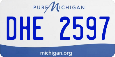 MI license plate DHE2597