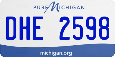 MI license plate DHE2598
