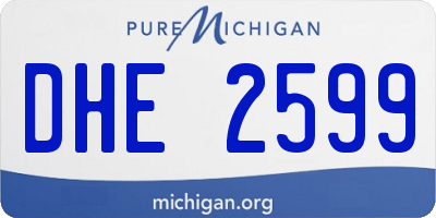 MI license plate DHE2599