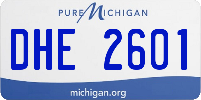 MI license plate DHE2601