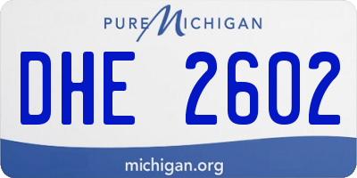 MI license plate DHE2602