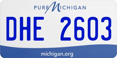 MI license plate DHE2603