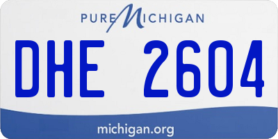 MI license plate DHE2604