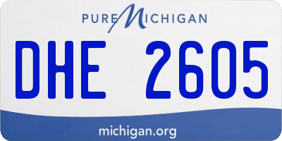 MI license plate DHE2605