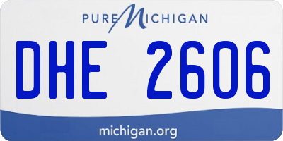 MI license plate DHE2606