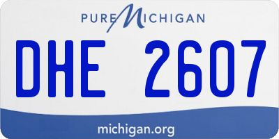 MI license plate DHE2607