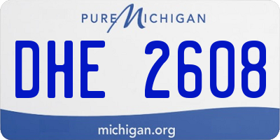 MI license plate DHE2608