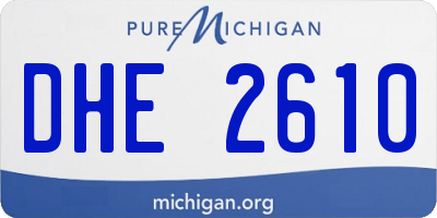 MI license plate DHE2610