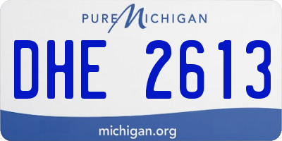 MI license plate DHE2613