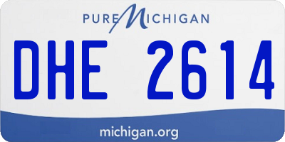 MI license plate DHE2614