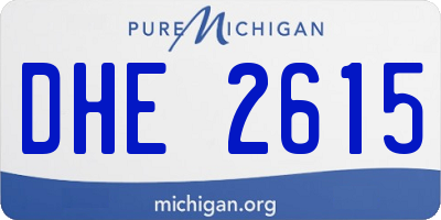 MI license plate DHE2615