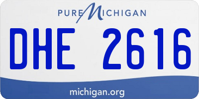 MI license plate DHE2616