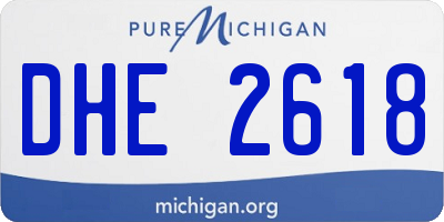 MI license plate DHE2618