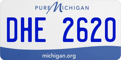 MI license plate DHE2620