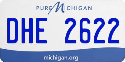 MI license plate DHE2622