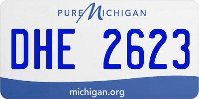 MI license plate DHE2623