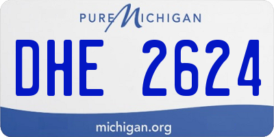 MI license plate DHE2624