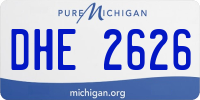 MI license plate DHE2626