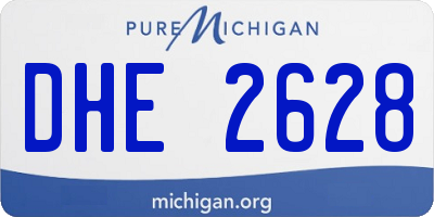 MI license plate DHE2628