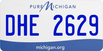 MI license plate DHE2629