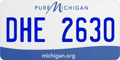 MI license plate DHE2630