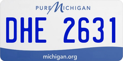 MI license plate DHE2631
