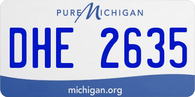 MI license plate DHE2635