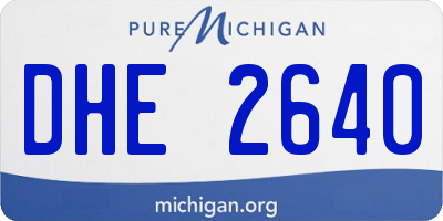 MI license plate DHE2640