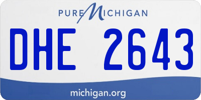 MI license plate DHE2643