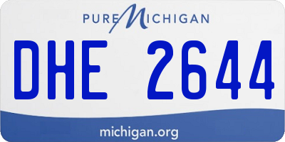 MI license plate DHE2644