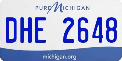 MI license plate DHE2648