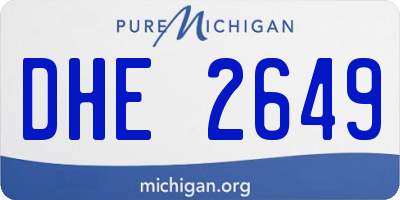 MI license plate DHE2649