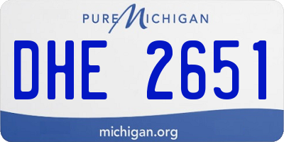 MI license plate DHE2651
