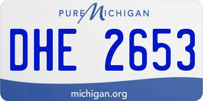 MI license plate DHE2653
