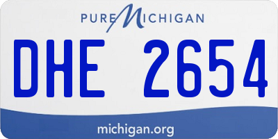 MI license plate DHE2654