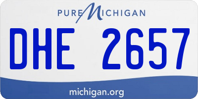 MI license plate DHE2657