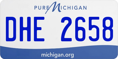 MI license plate DHE2658