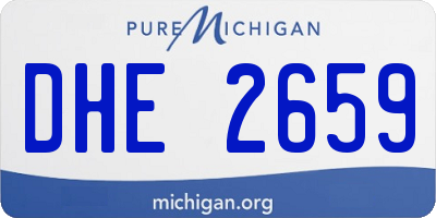 MI license plate DHE2659