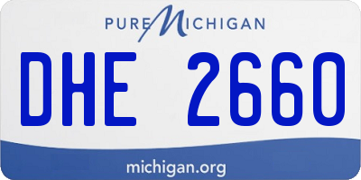 MI license plate DHE2660