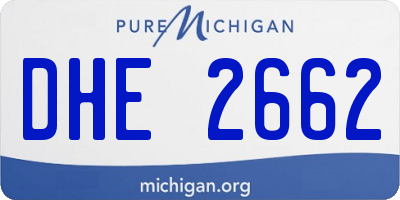 MI license plate DHE2662