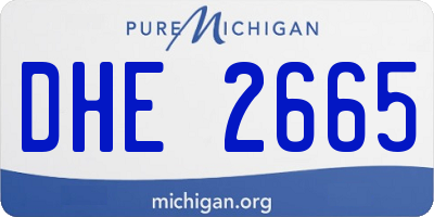MI license plate DHE2665