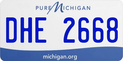 MI license plate DHE2668