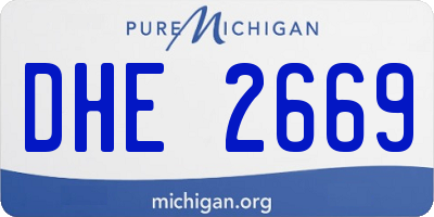 MI license plate DHE2669
