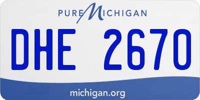 MI license plate DHE2670