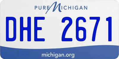 MI license plate DHE2671