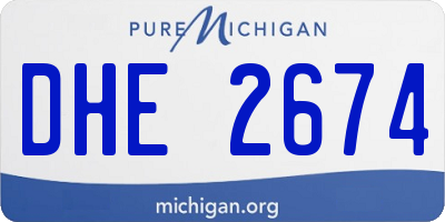 MI license plate DHE2674
