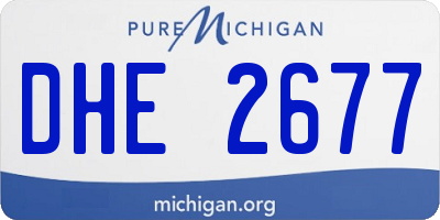 MI license plate DHE2677
