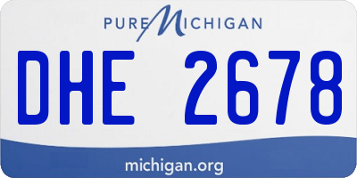 MI license plate DHE2678