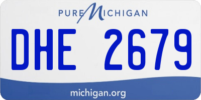 MI license plate DHE2679