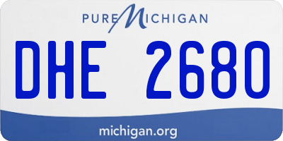 MI license plate DHE2680